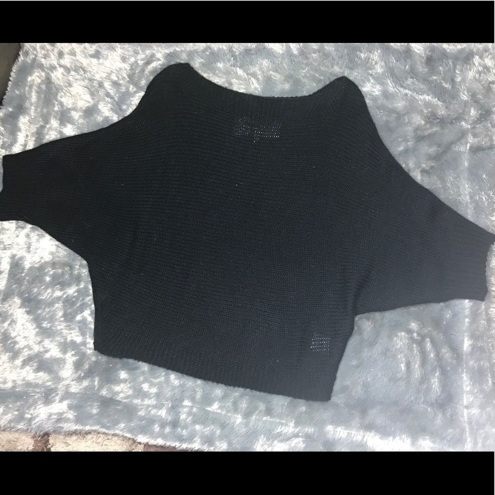 Off the shoulder black sweater